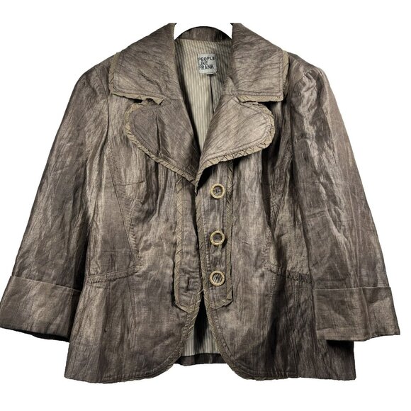 Anthropologie People Like Frank Women's Jacket Brown Size Med Long Sleeve Lined - Picture 3 of 8